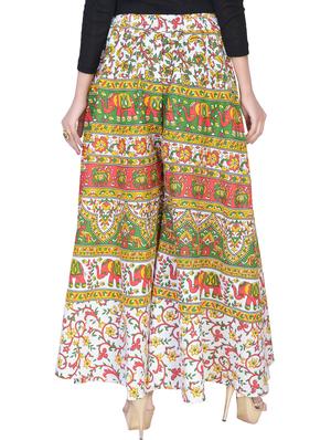 multi colored cotton palazzos - 15102417 - Standard Image - 3