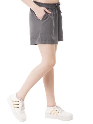 grey solid shorts - 15102972 - Standard Image - 3