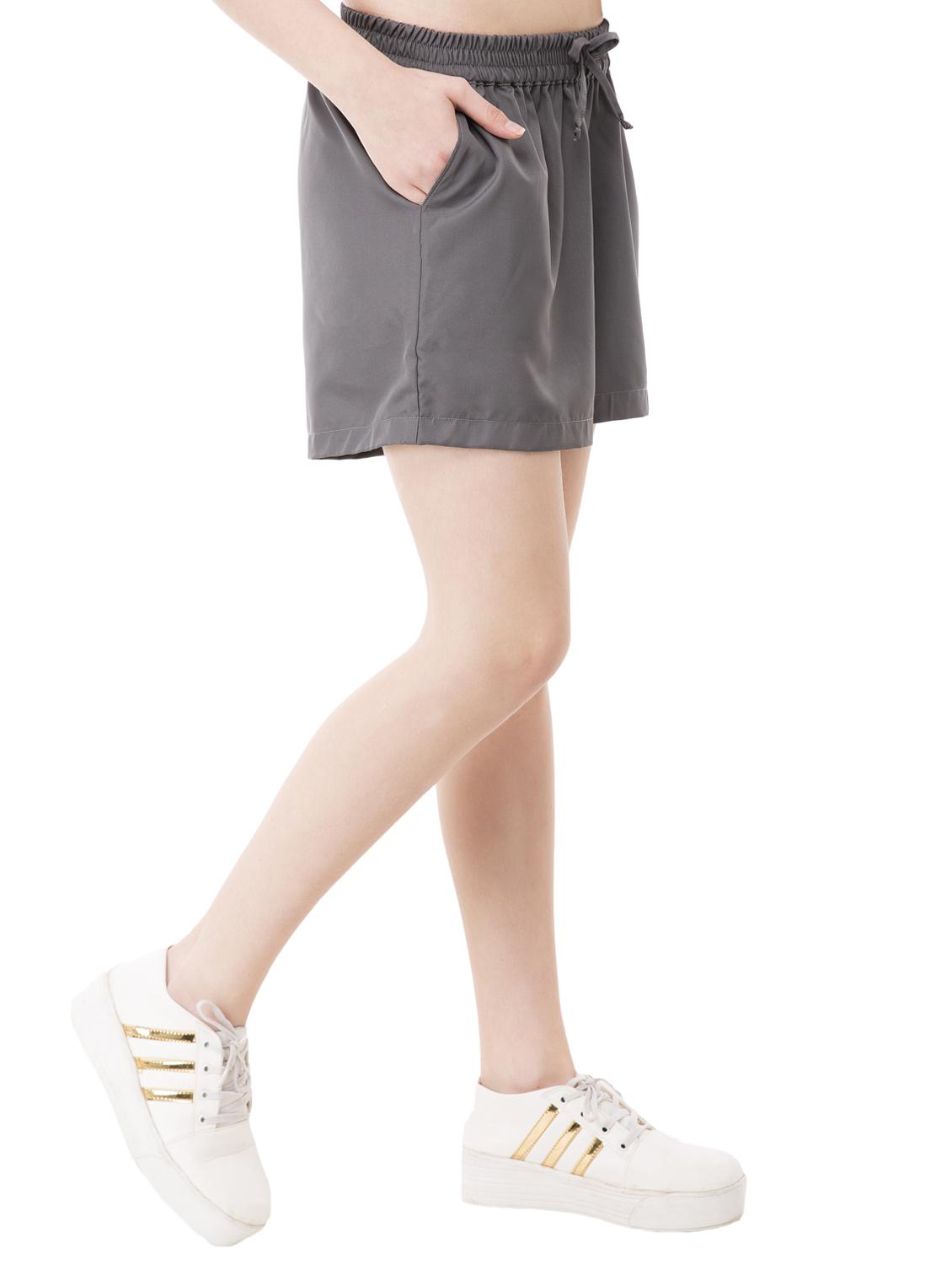 grey solid shorts - 15102972 - Zoom Image - 3