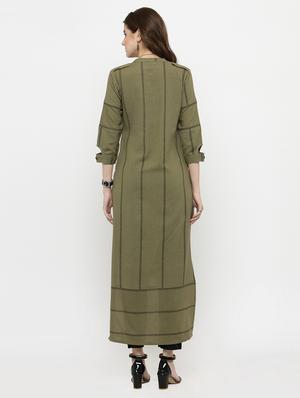 self-design high low kurta - 15104147 - Standard Image - 3
