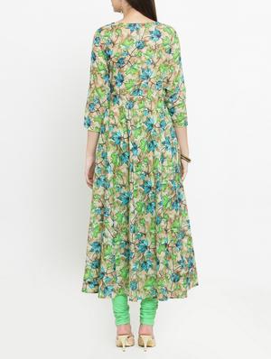 Printed flared kurta - 15105133 - Standard Image - 3