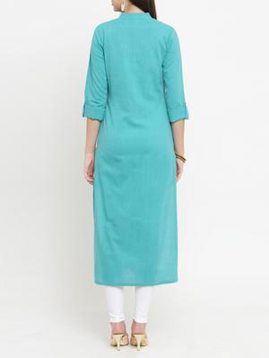 solid straight kurta - 15105140 - Standard Image - 3