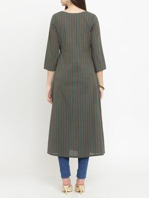 a-line stripes kurta - 15105145 - Standard Image - 3