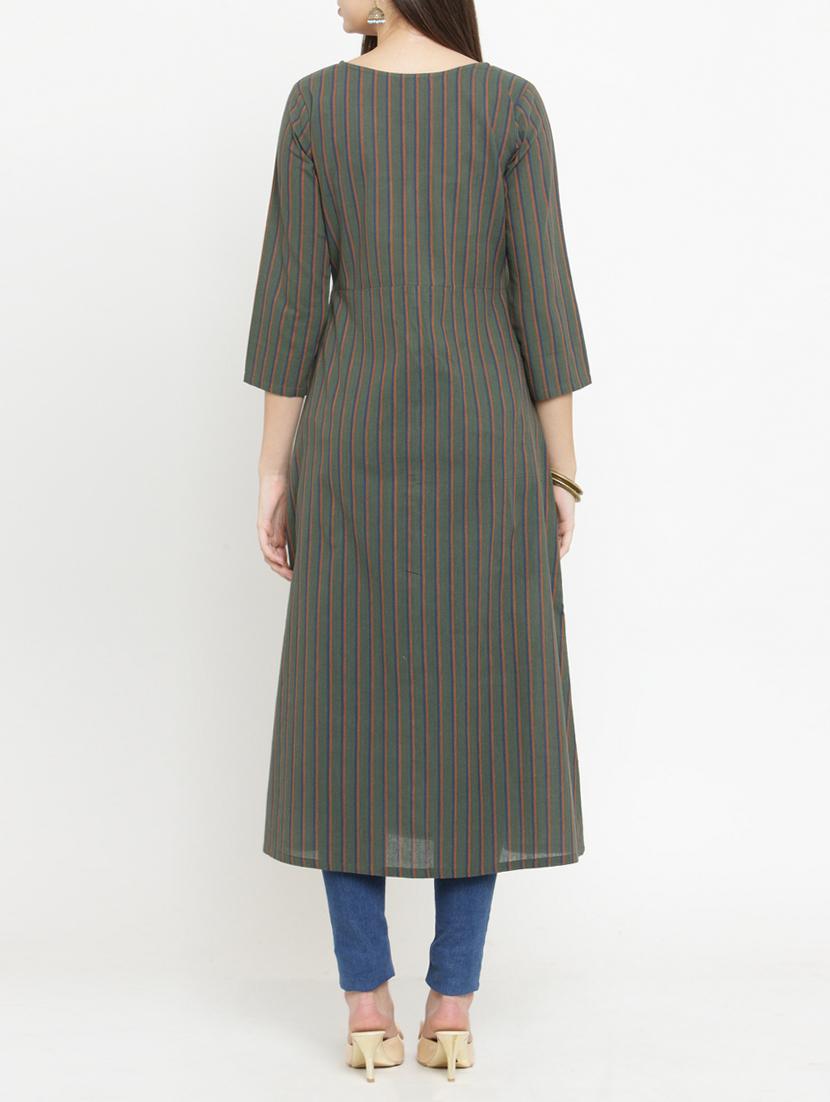 a-line stripes kurta - 15105145 - Zoom Image - 3