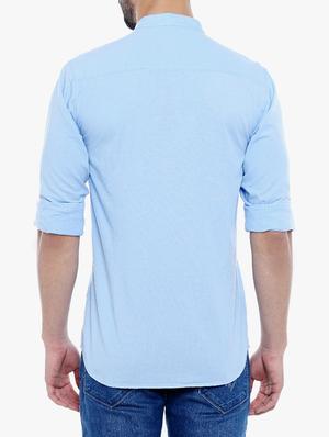 blue cotton casual shirt - 15105303 - Standard Image - 3