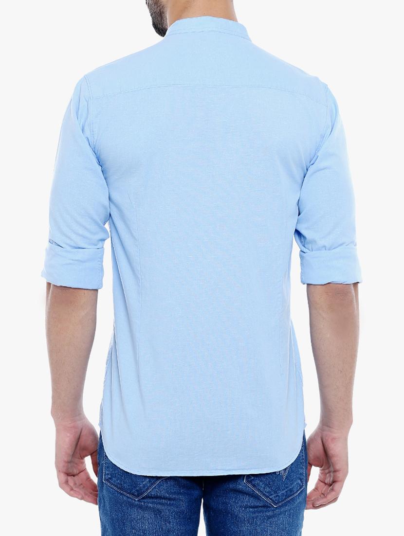 blue cotton casual shirt - 15105303 - Zoom Image - 3
