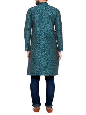 green silk blend pocket kurta - 15105517 - Standard Image - 3