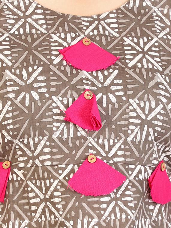 pink cotton straight kurta - 15106254 - Zoom Image - 3