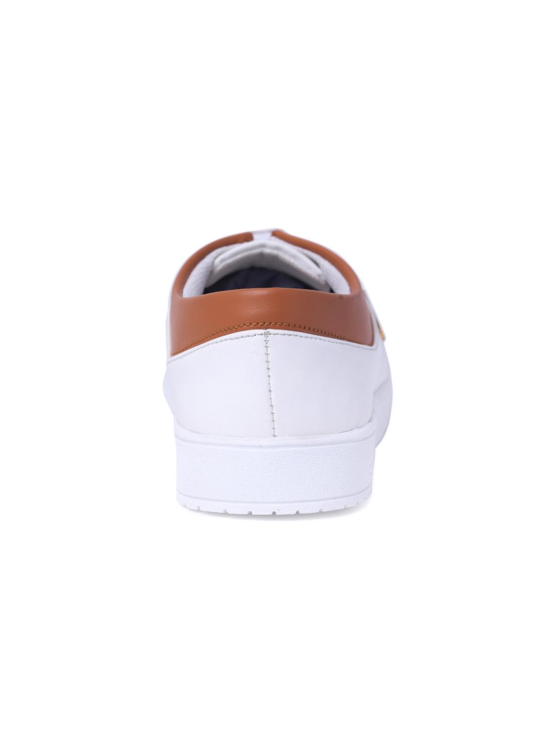 white leatherette lace up sneaker - 15106603 - Zoom Image - 3