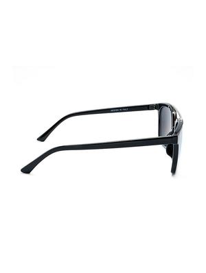 Stacle Double Bridge Silver Flash MIrrored Rectangular Unisex Sunglasses (Black Frame| Silver Lens) - 15107993 - Standard Image - 3