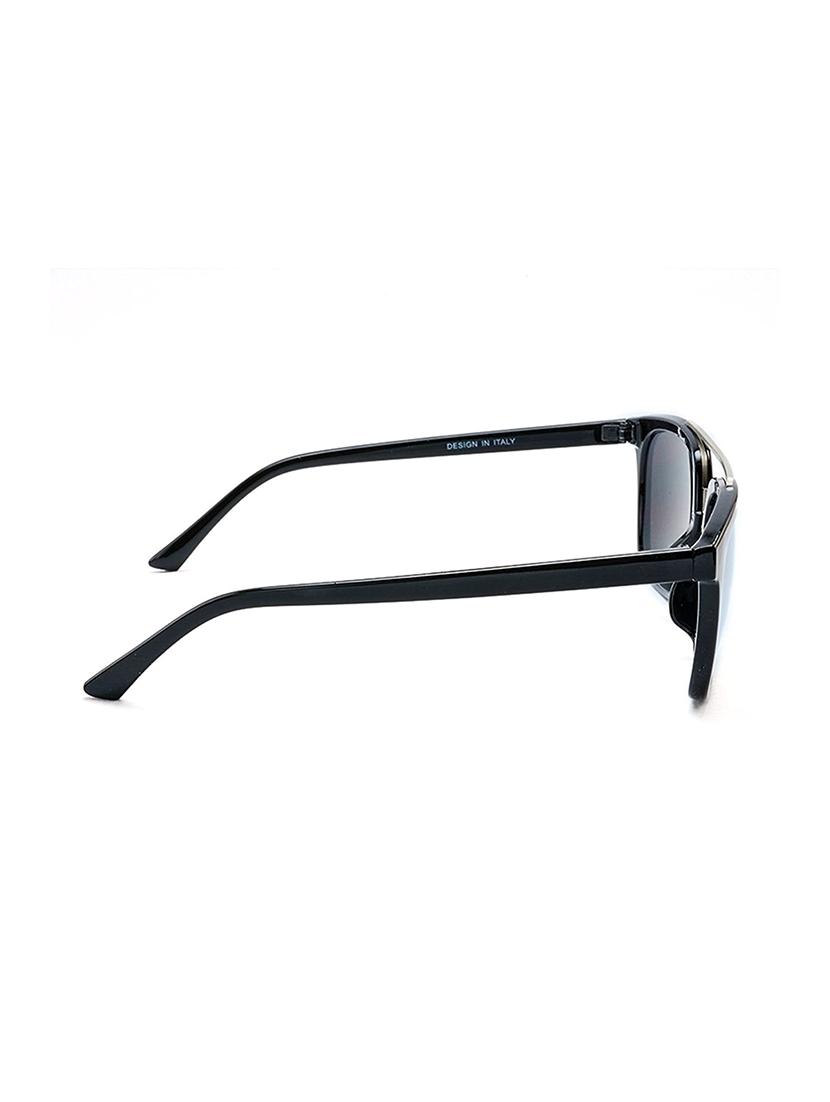 Stacle Double Bridge Silver Flash MIrrored Rectangular Unisex Sunglasses (Black Frame| Silver Lens) - 15107993 - Zoom Image - 3