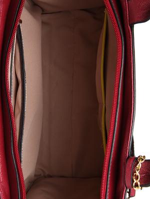 maroon leatherette handbag - 15109105 - Standard Image - 3