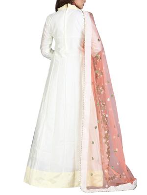 Embroidered semi-stitched anarkali suit - 15110178 - Standard Image - 3