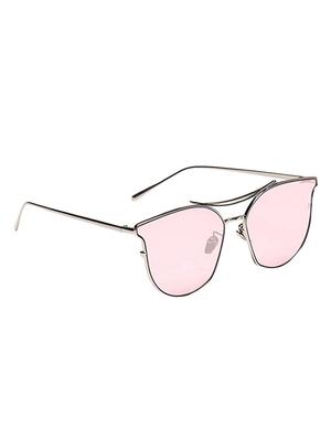 Cat-Eye Frames Round Sun-Glasses For Women Stylish Mirror - 15110852 - Standard Image - 3