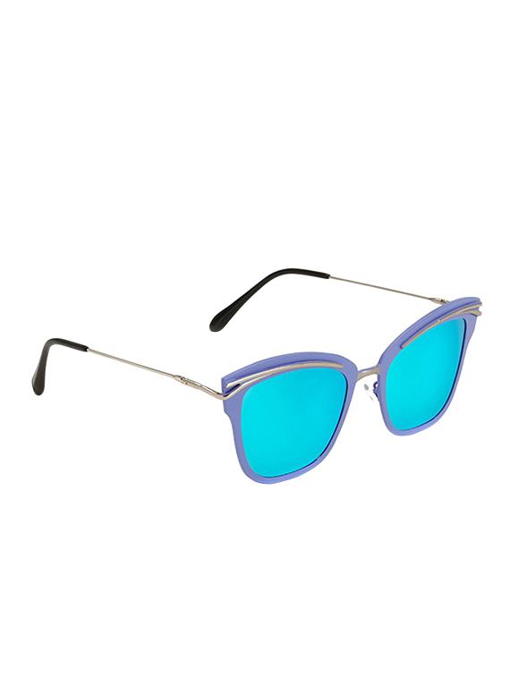 Cat-Eye Unisex Sunglasses Twin-Beam Frame Lens Metal Eye-glasses Women Mirror Sun-Glasses UV400 Protection - 15110897 - Zoom Image - 3