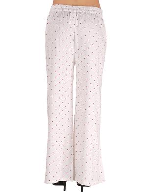 White polka dot flared palazzo - 15111069 - Standard Image - 3