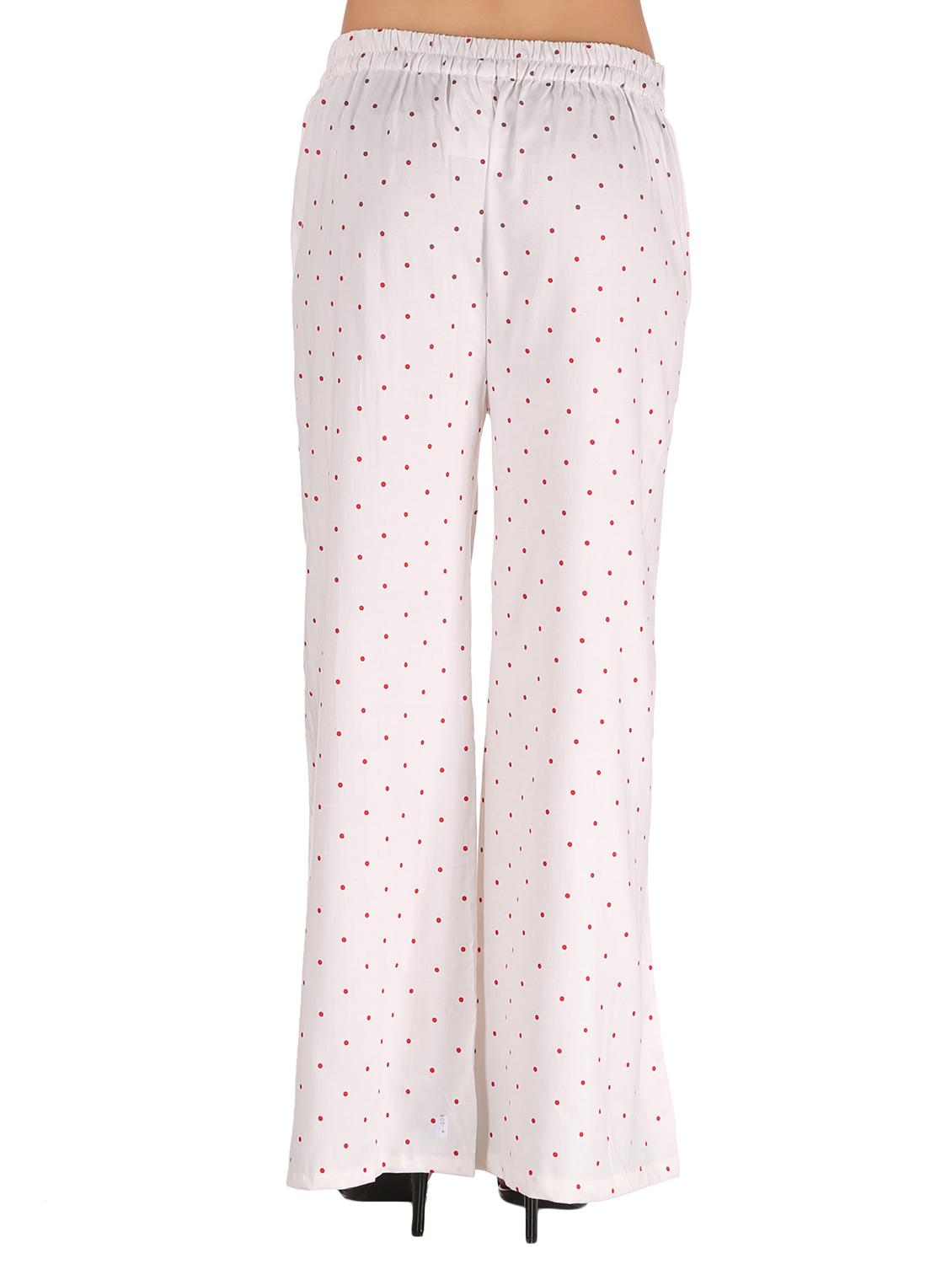 White polka dot flared palazzo - 15111069 - Zoom Image - 3