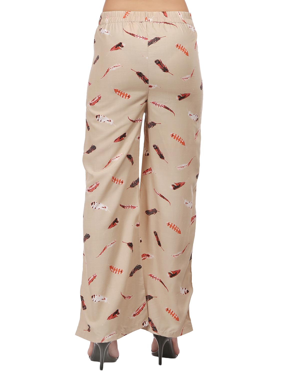 beige cotton straight palazzo - 15111073 - Zoom Image - 3