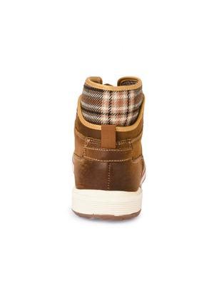 brown leatherette high ankle boot - 15112195 - Standard Image - 3