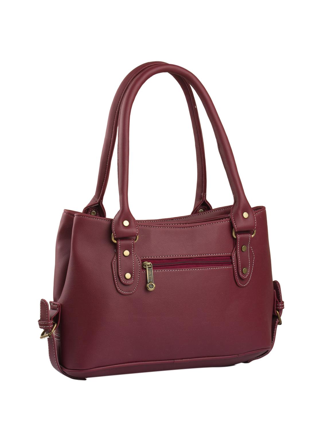 maroon leatherette (pu) combo handbag - 15112757 - Zoom Image - 3