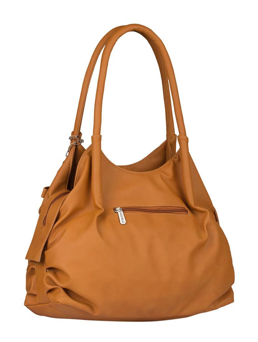 tan leatherette (pu) combo handbag - 15112862 - Zoom Image - 3