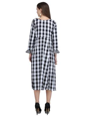 fit & flare checkered dress - 15113261 - Standard Image - 3