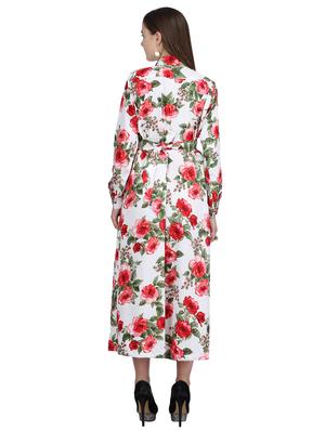 pleated floral belted maxi dress - 15113270 - Standard Image - 3