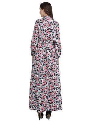floral self belted maxi dress - 15113277 - Standard Image - 3