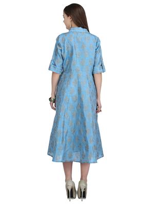 button down front flared dress - 15113287 - Standard Image - 3