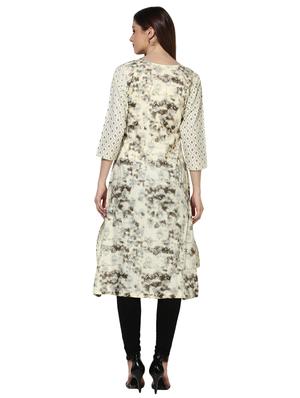 white cotton highlow kurta - 15113440 - Standard Image - 3