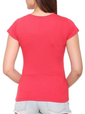 pink solid cotton tee - 15113456 - Standard Image - 3