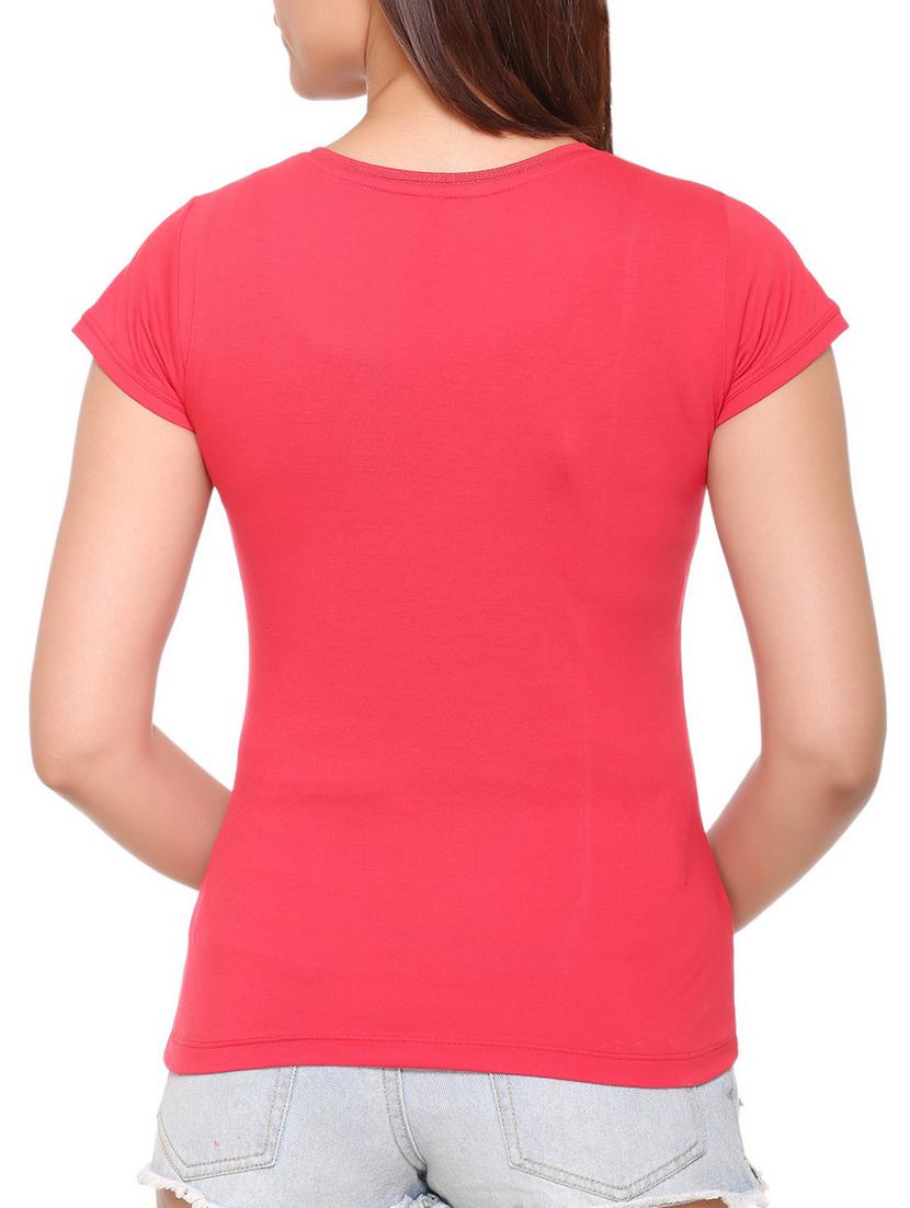pink solid cotton tee - 15113456 - Zoom Image - 3