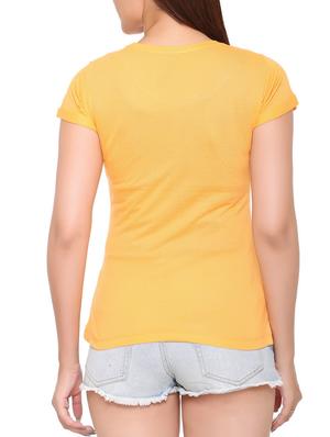 yellow printed cotton tee - 15113461 - Standard Image - 3