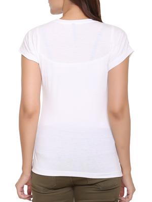 white printed cotton tee - 15113476 - Standard Image - 3