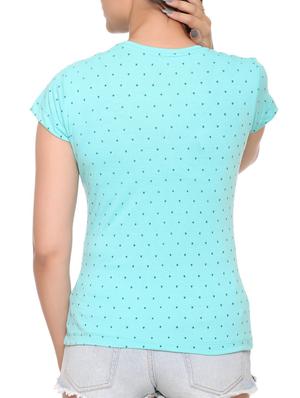 blue polka dot cotton tee - 15113479 - Standard Image - 3