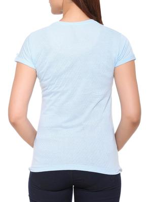 light blue printed cotton tee - 15113482 - Standard Image - 3