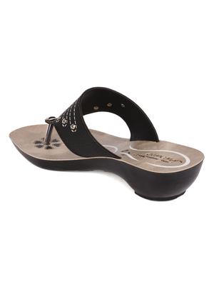 black open thong wedge - 15113660 - Standard Image - 3