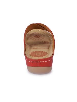 maroon faux leather slip on wedges - 15113701 - Standard Image - 3