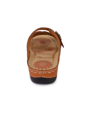 brown faux leather slip on wedges - 15113703 - Standard Image - 3