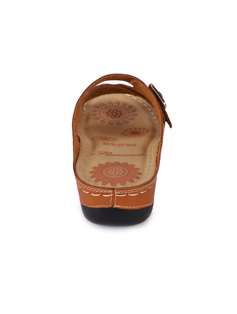 brown faux leather slip on wedges - 15113703 - Zoom Image - 3