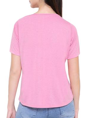solid pink short sleeved tee - 15113826 - Standard Image - 3