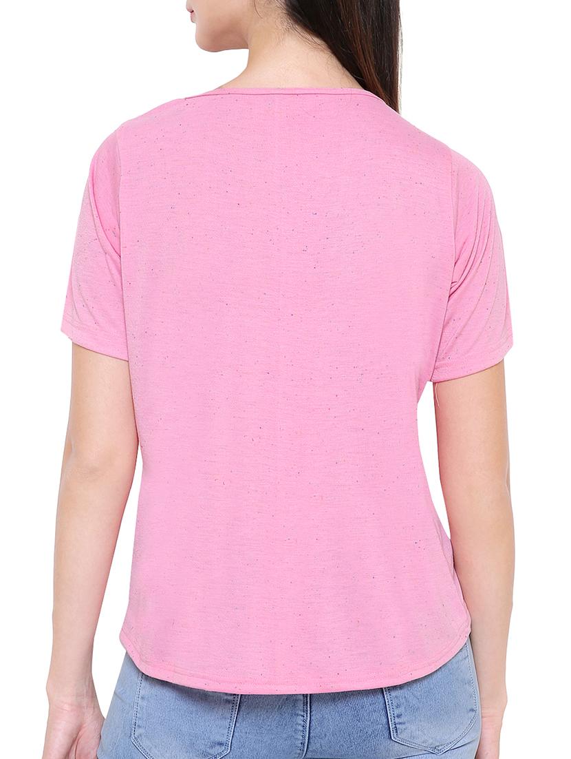 solid pink short sleeved tee - 15113826 - Zoom Image - 3