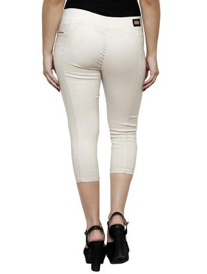 solid white cotton capri - 15114477 - Standard Image - 3
