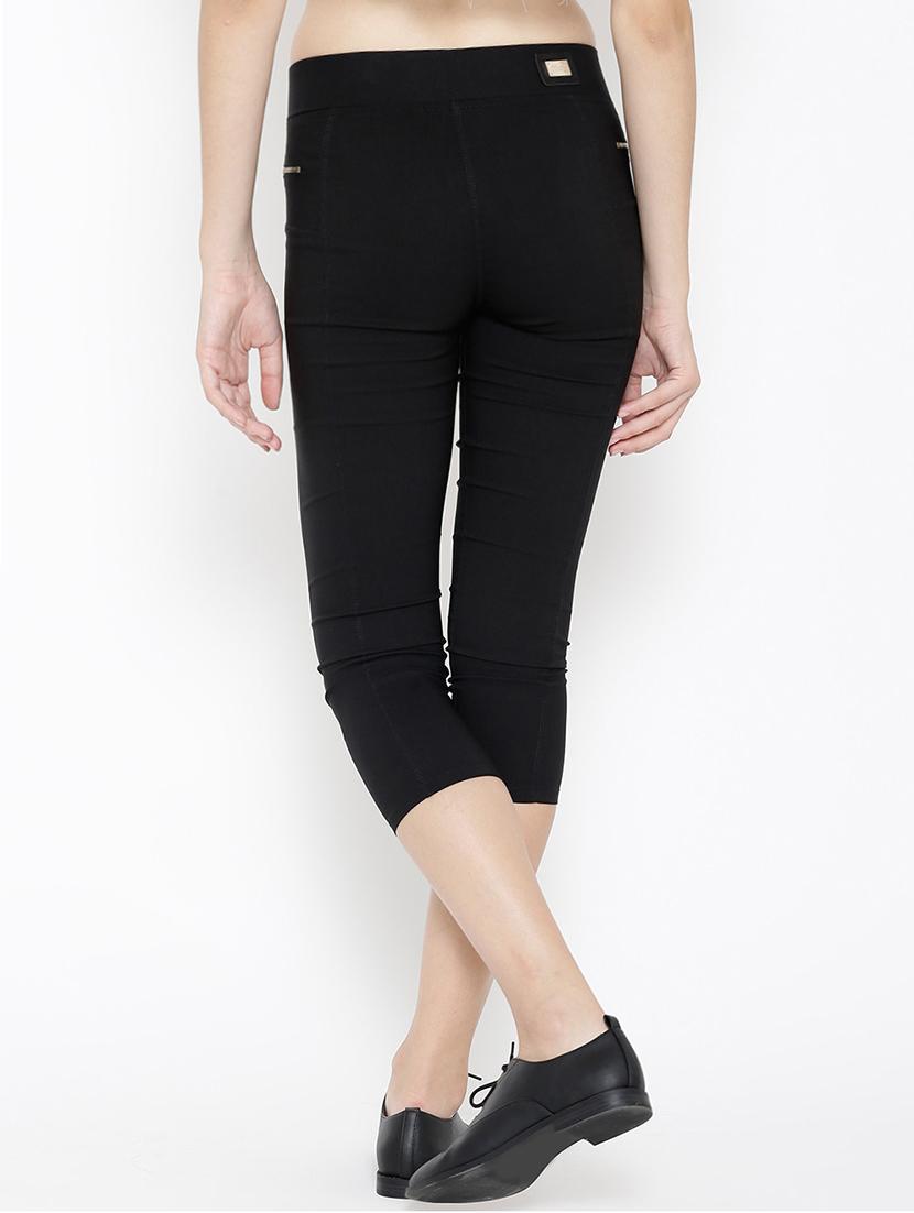 solid black cotton capri - 15114478 - Zoom Image - 3