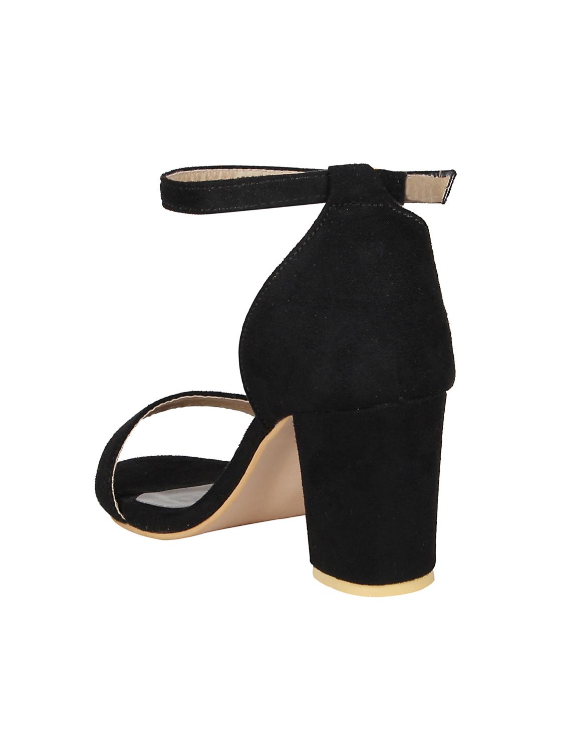 black faux leather ankle strap sandals - 15114746 - Zoom Image - 3