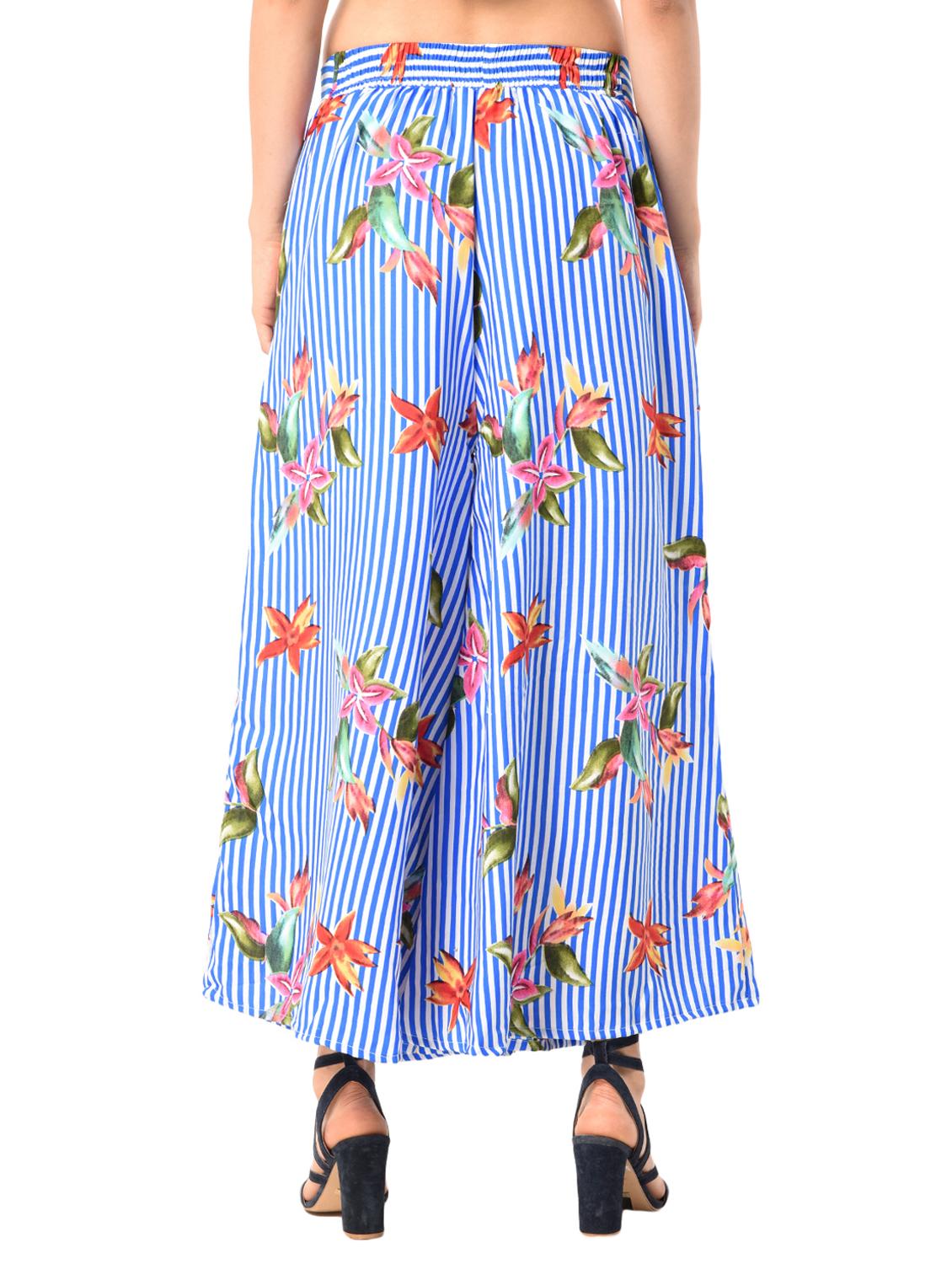 blue printed crepe palazzo - 15114875 - Zoom Image - 3