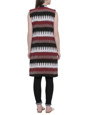 red ikat printed cotton shrug - 15114921 - Standard Image - 3