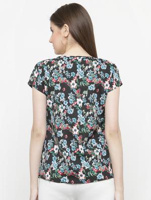 black floral crepe top - 15115073 - Standard Image - 3