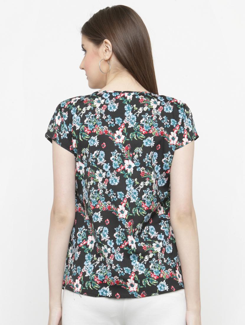 black floral crepe top - 15115073 - Zoom Image - 3