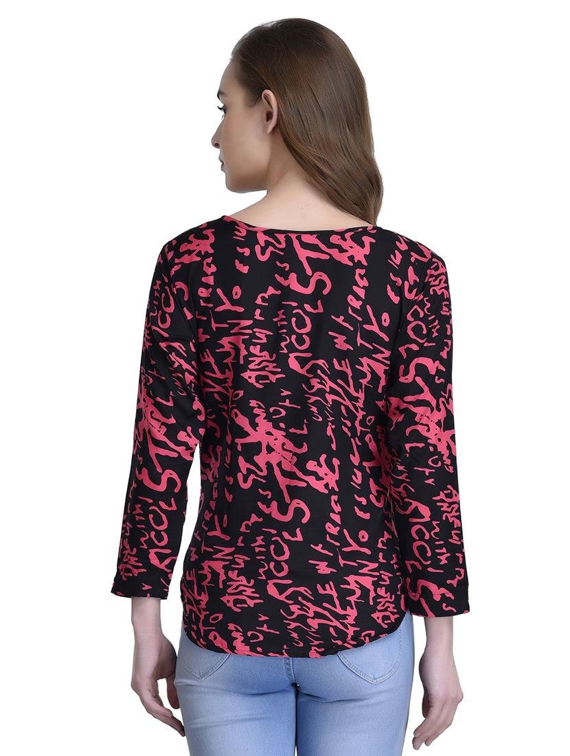 black printed crepe top - 15115239 - Zoom Image - 3